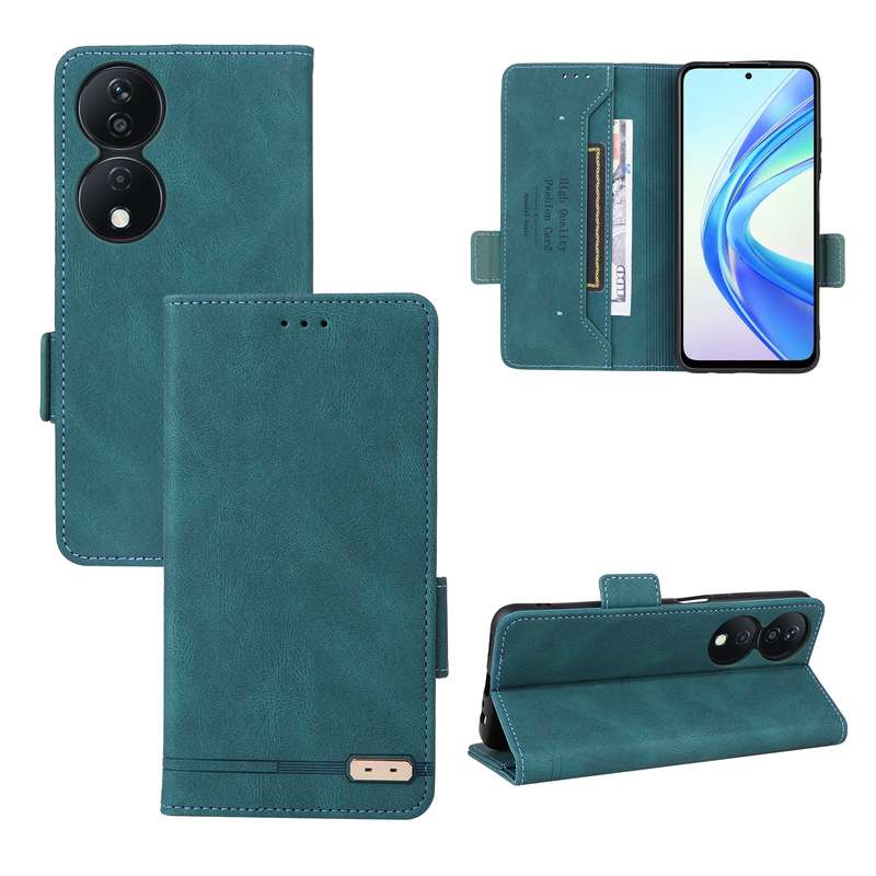 For Honor X7b Magnetic Clasp Flip Leather Phone Case(Black)