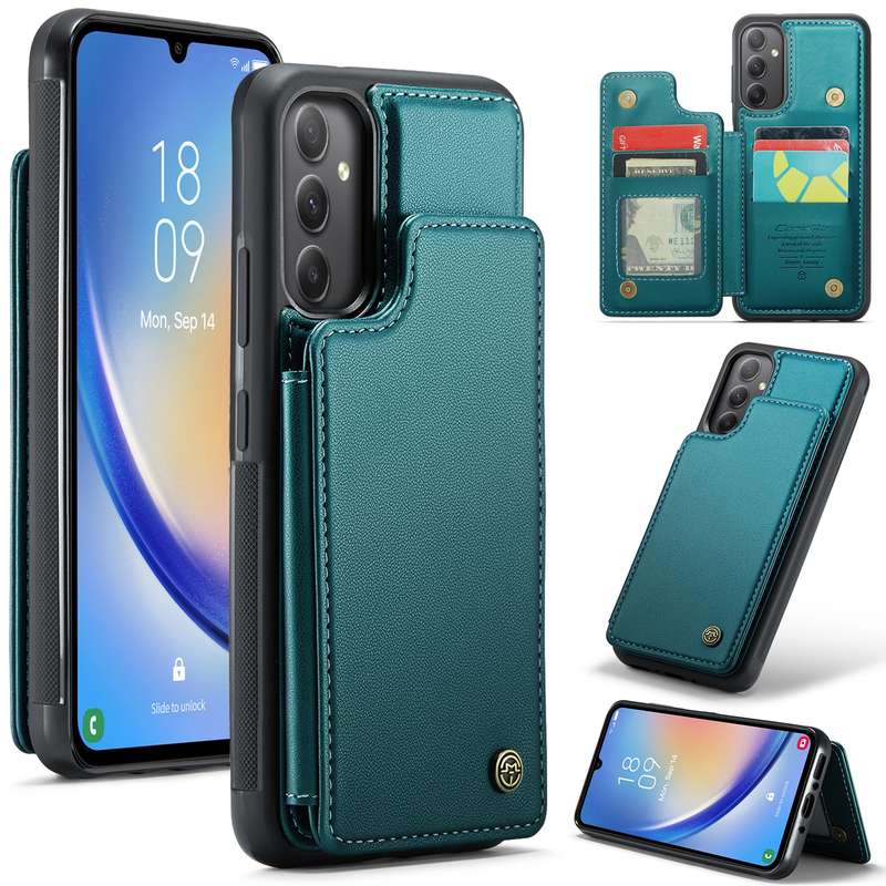 For Samsung Galaxy A34 5G CaseMe C22 Card Slots Holder RFID Anti-theft Phone Case(Black)