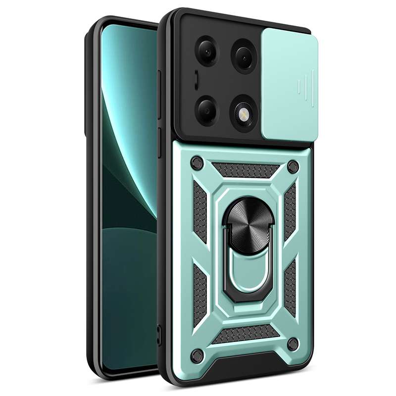 For Xiaomi Redmi 13C 4G Sliding Camera Cover Design TPU Hybrid PC Phone Case(Red)