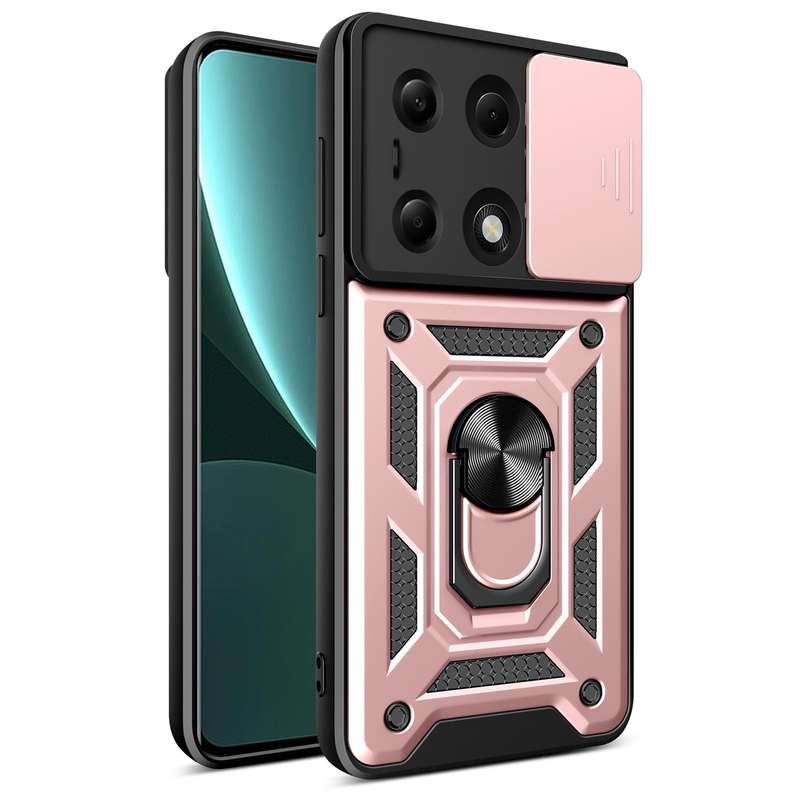 For Xiaomi Redmi 13C 4G Sliding Camera Cover Design TPU Hybrid PC Phone Case(Red)