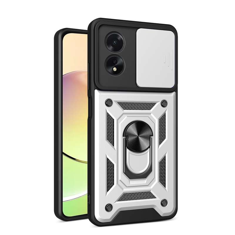 For OPPO A38 4G Global Sliding Camera Cover Design TPU Hybrid PC Phone Case(Gold)