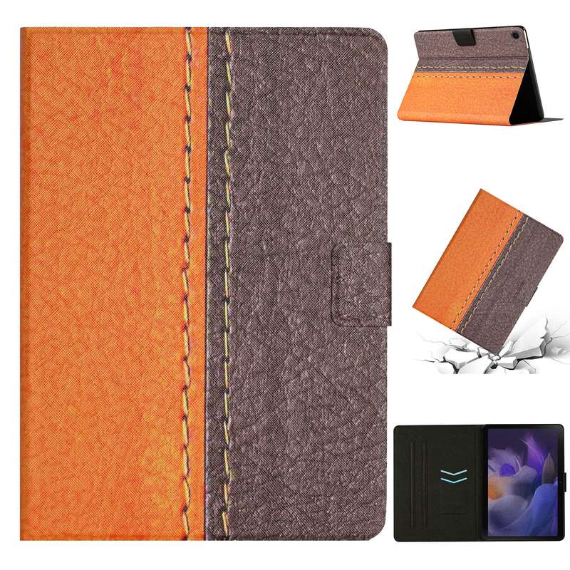 For Samsung Galaxy Tab A9 Stitching Solid Color Smart PU Tablet Case with Sleep / Wake-up Function(G