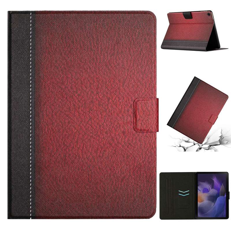 For Samsung Galaxy Tab A9 Stitching Solid Color Smart PU Tablet Case with Sleep / Wake-up Function(G