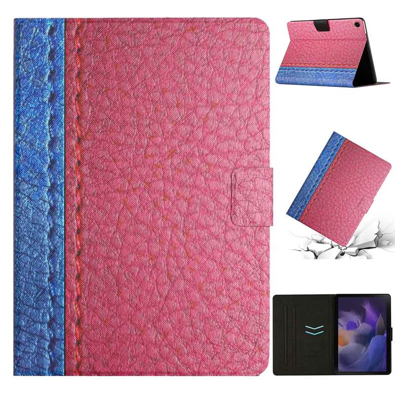 For Samsung Galaxy Tab A9 Stitching Solid Color Smart PU Tablet Case with Sleep / Wake-up Function(G