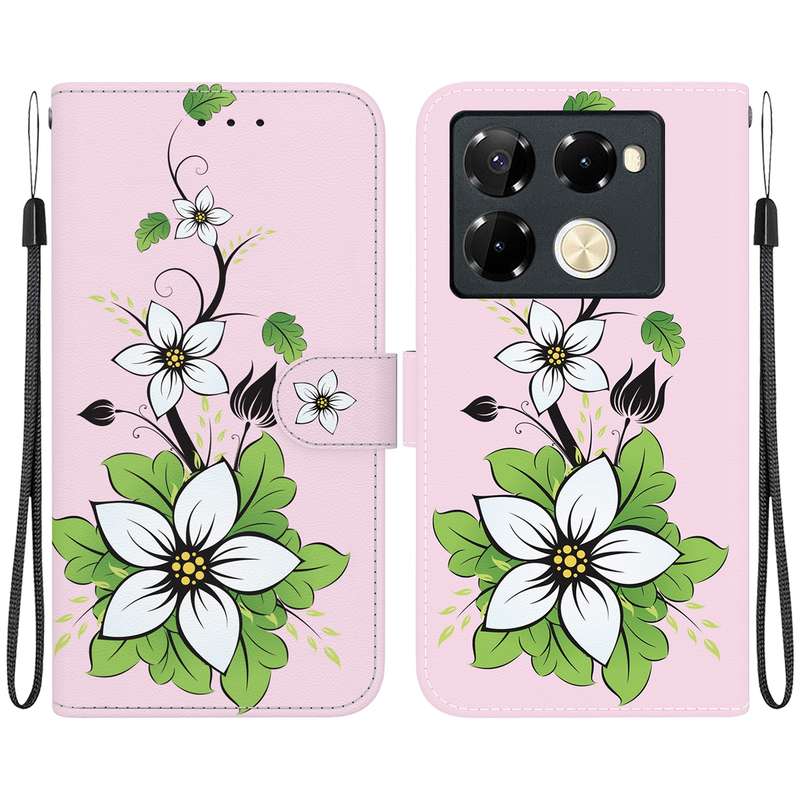 For Infinix Note 40 Pro+ 5G Crystal Texture Colored Drawing Leather Phone Case(Lily)