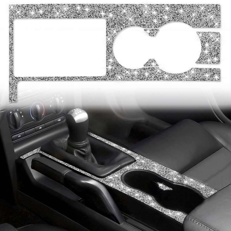 For Ford Mustang 2005-2009 Car Gear Panel Diamond Decorative Sticker, Left Drive