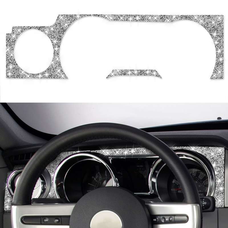 For Ford Mustang 2005-2009 Car Dashboard Frame Diamond Decorative Sticker, Left Drive
