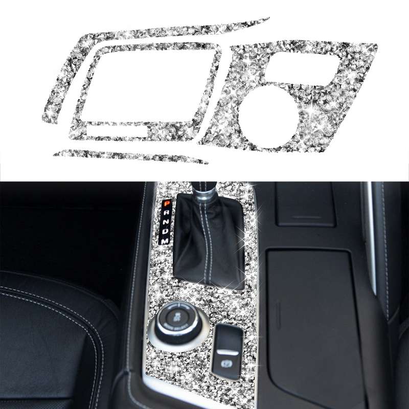 For Chevrolet Corvette C7 2014-2019 Car Gear Panel Diamond Decorative Sticker, Left Drive