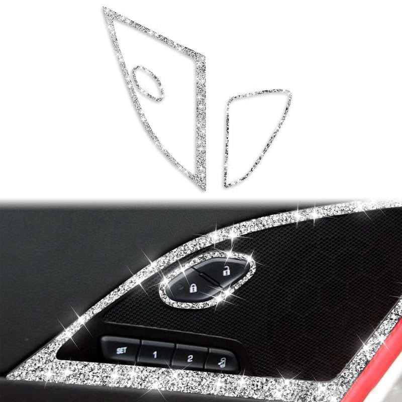 For Chevrolet Corvette C7 2014-2019 Car Door Speaker Frame Diamond Decorative Sticker, Left Drive
