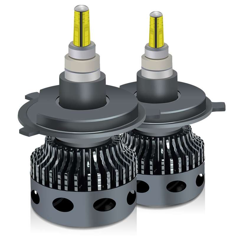 V1 1 Pair H4 55W 6000K 11000LM Car 6 Sides LED Headlight(Cool White)