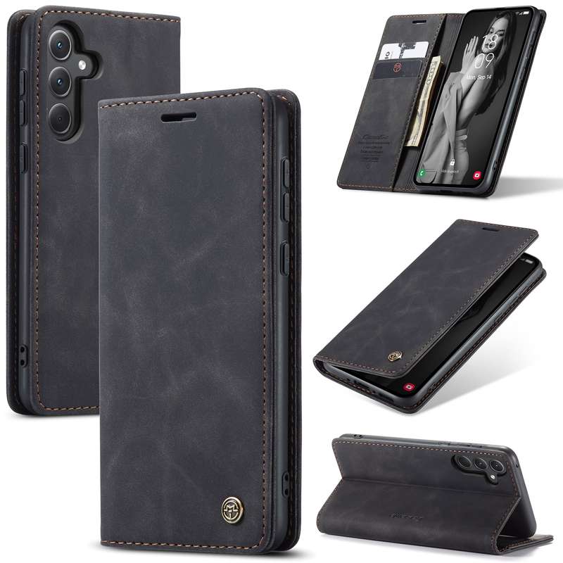 For Samsung Galaxy J7 / J730 (EU) Frosted Business Magnetic Horizontal Flip PU Leather Case with Hol