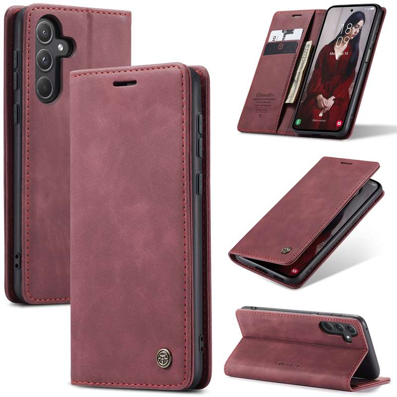 For Samsung Galaxy A55 5G CaseMe 013 Multifunctional Horizontal Flip Leather Phone Case(Coffee)