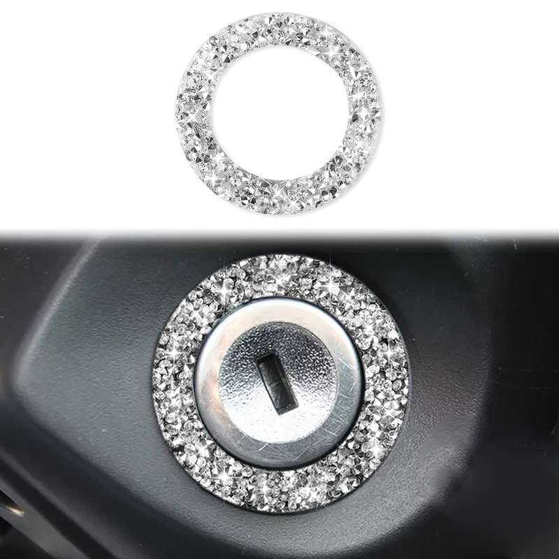 For Ford Mustang 2009-2013 Car Ignition Switch Keyhole Diamond Decoration Sticker, Left Hand Drive