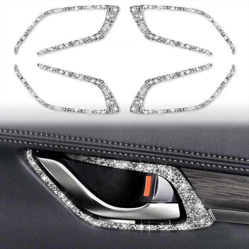 For Mazda CX-5 2017-2018 Car Interior Door Handle Diamond Decorative Sticker,Left and Right Drive Un