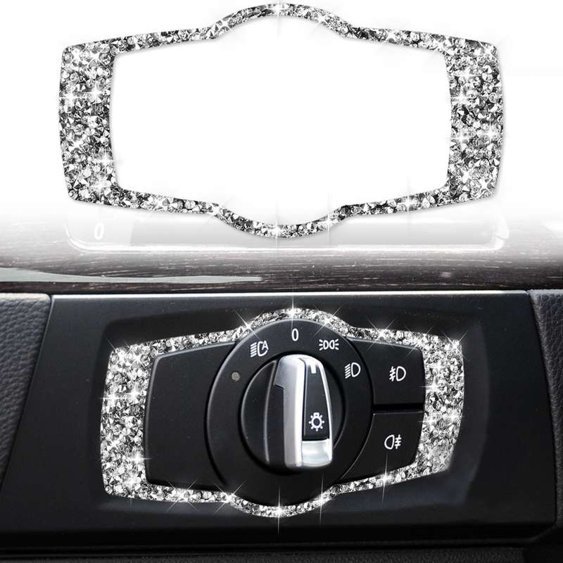 Car Headlight Switch Frame Diamond Decorative Sticker for BMW 3 Series E90 / E92 / E93 2005-2012, Mo