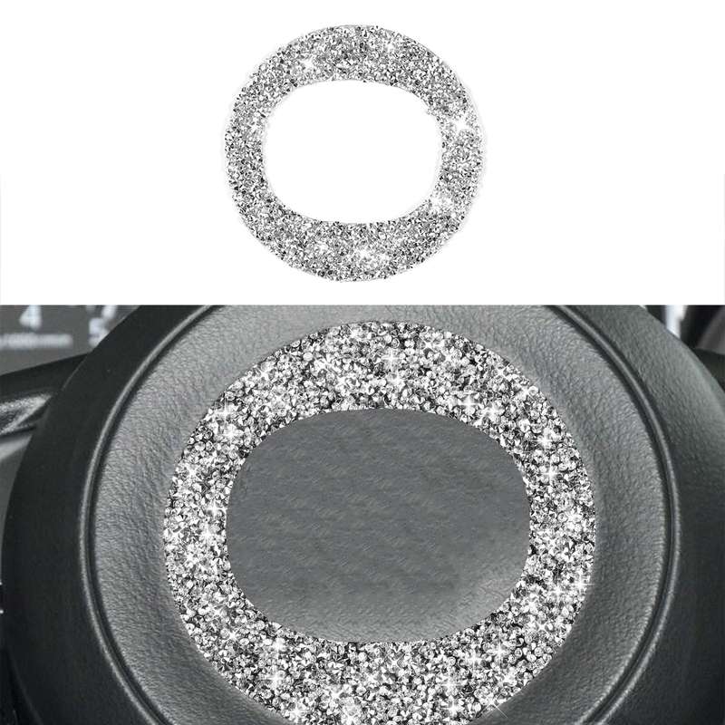 For Mazda CX-5 2017-2018 Car Steering Wheel Circle Diamond Decorative Sticker,Left and Right Drive U