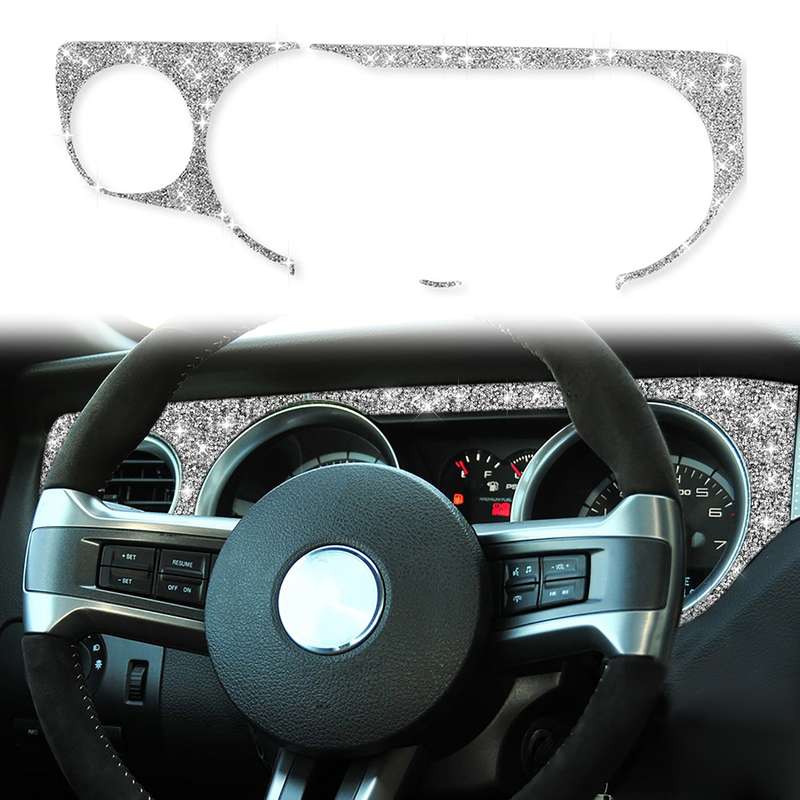 For Ford Mustang 2009-2013 3pcs Car Left Air Outlet Dashboard Diamond Decoration Sticker, Left Hand