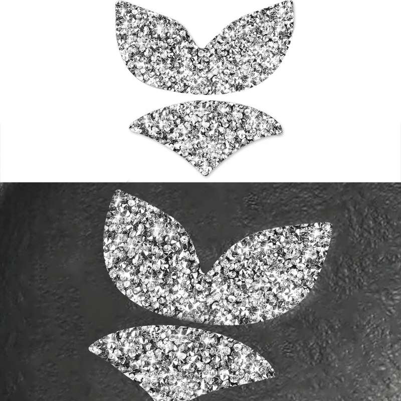 For Mazda Angksela/Atez/CX-5/CX-4 Car Steering Wheel Logo Diamond Decorative Sticker,Left and Right