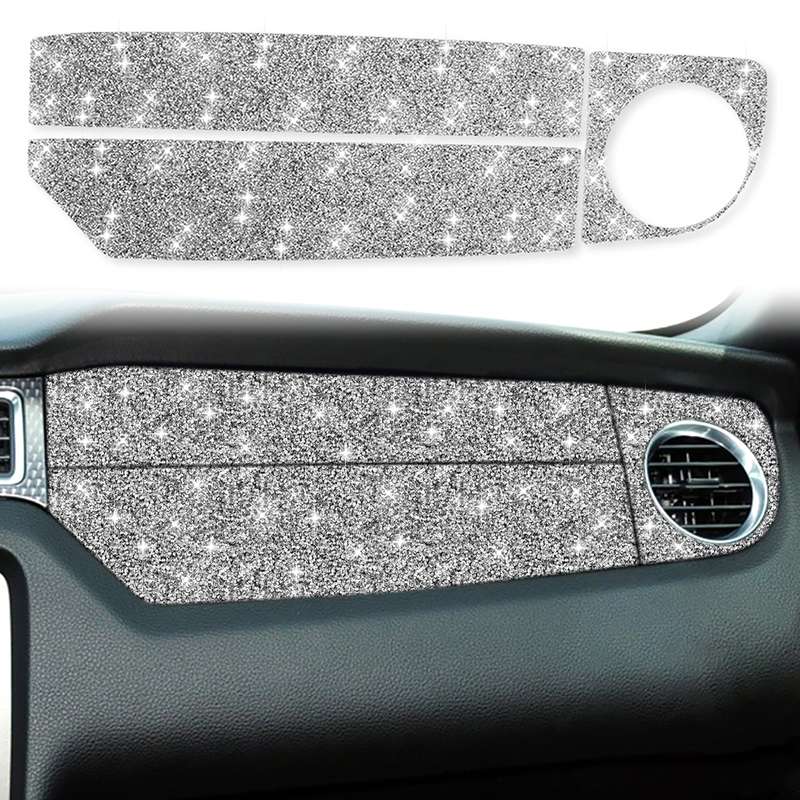 For Ford Mustang 2009-2013 Car Right Side Air Outlet Diamond Decoration Sticker, Left Hand Drive