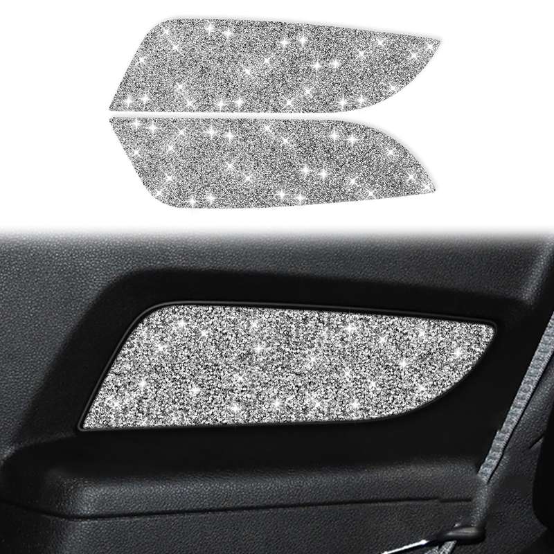 For Ford Mustang 2010-2012 2pcs Car Rear Door Panel Diamond Decoration Sticker, Left Hand Drive
