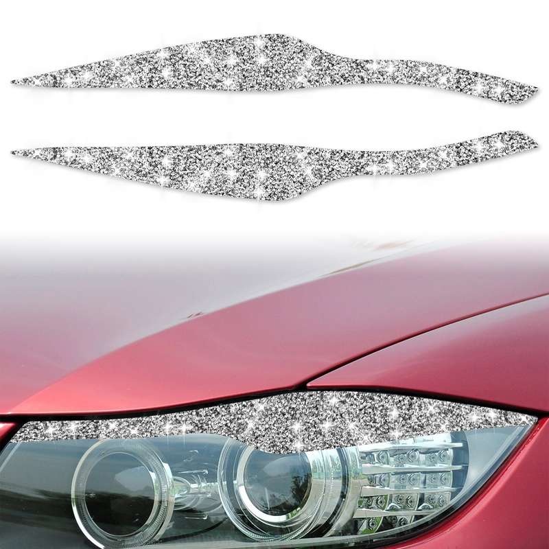 For BMW 3 Series E90 / 318i / 320i / 325i 2005-2008 Car Light Eyebrow Diamond Decorative Sticker