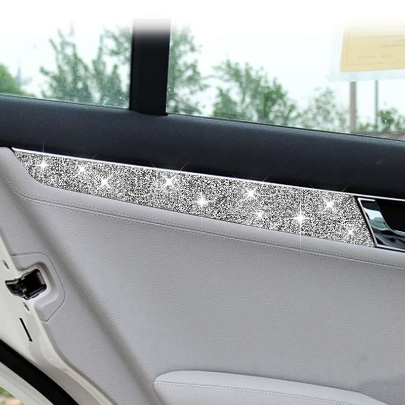 For Mercedes-Benz C-class W204 2007-2013 Car Door Panel Diamond Decorative Sticker, Left and Right D