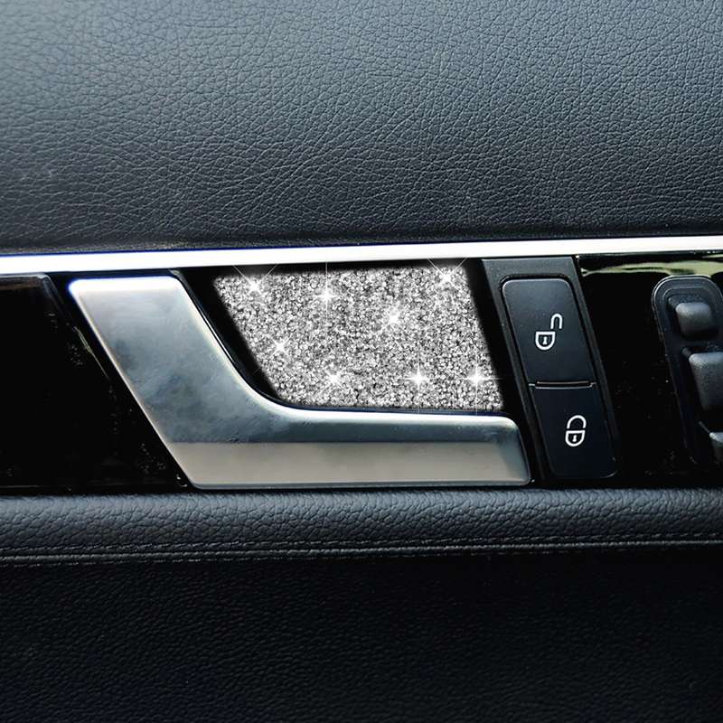 For Mercedes-Benz C-class W204 2007-2013 Car Inside Door Bowl Diamond Decorative Sticker, Left and R