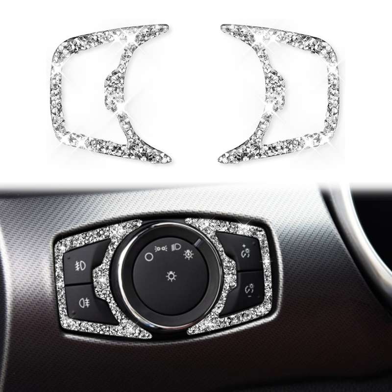 For Ford Mustang 2015-2020 Car Headlight Diamond Decoration Sticker, Left and Right Drive