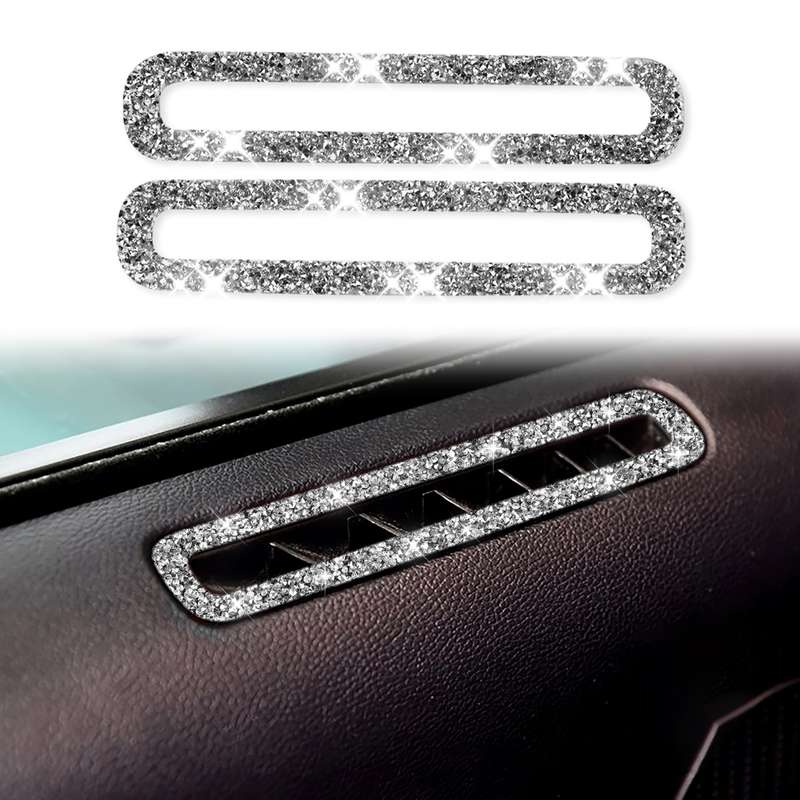 For Ford Mustang 2015-2020 Car Door Air Outlet Diamond Decoration Sticker, Left and Right Drive