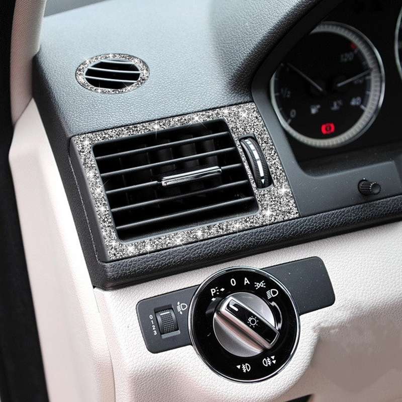 For Mercedes-Benz C-class W204 2007-2010 Car Instrument + Middle + Side Air Outlet Diamond Decorativ