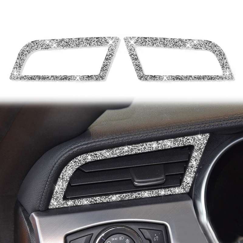 For Ford Mustang 2015-2020 Car Side Air Outlet Diamond Decoration Sticker, Left and Right Drive