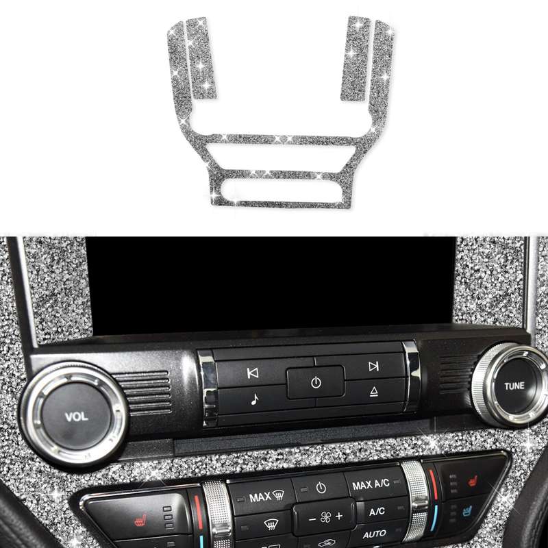 For Ford Mustang 2015-2020 Car Central Control Panel Diamond Decoration Sticker, Left and Right Driv