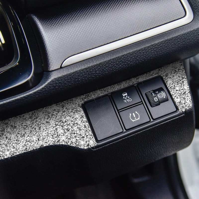 For Honda Civic 2016-2019 Car Headlight Switch Panel Diamond Decorative Sticker, Right-hand Drive