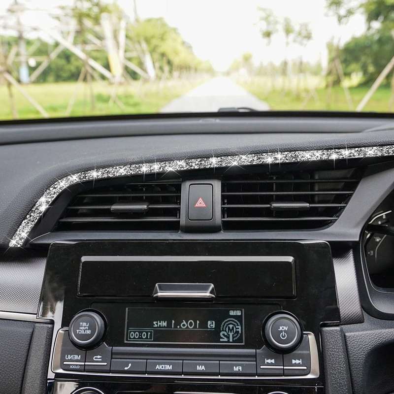 For Honda Civic 2016-2019 Car Central Control Air Outlets Upper Diamond Decorative Sticker, Right-ha