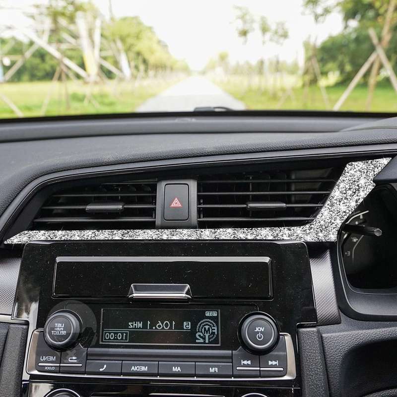 For Honda Civic 2016-2019 Car Central Control Air Outlets Below Diamond Decorative Sticker, Right-ha