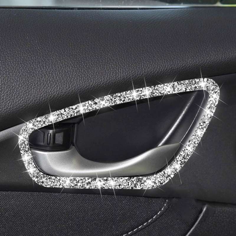 For Honda Civic 2016-2019 Car Inside Door Bowl Frame Diamond Decorative Sticker, Left and Right Driv