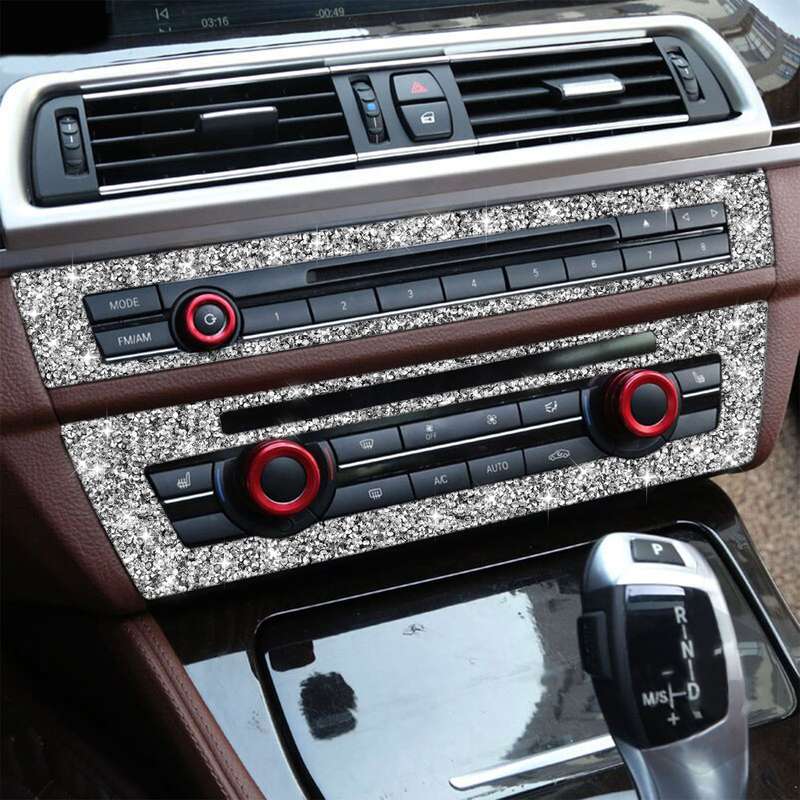 For BMW F10 5 Series 2011-2017 Car CD Panel Diamond Decorative Sticker, Left and Right Drive
