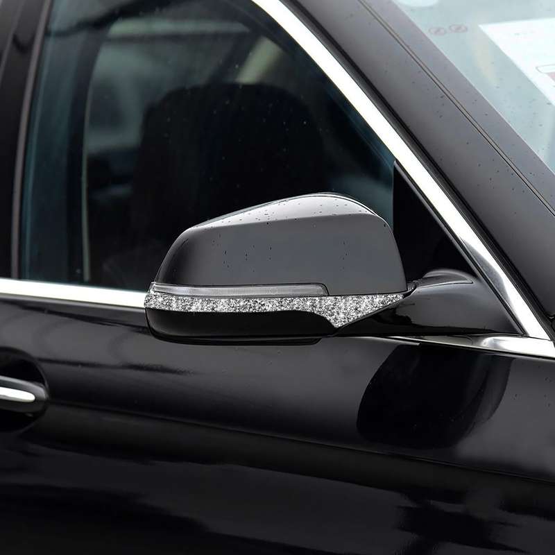 For BMW F10 5 Series 2011-2017 Car Rearview Mirror Anti-collision Diamond Decorative Sticker, Left a