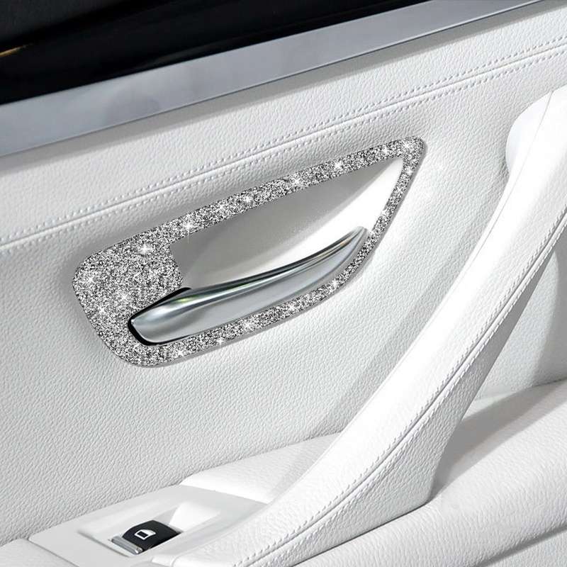 For BMW F10 5 Series 2011-2017 Car Door Handle Frame Diamond Decorative Sticker, Left and Right Driv