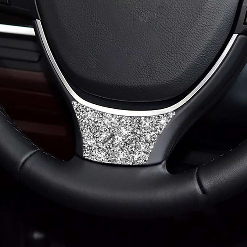 For BMW 5 Series 528 525li F10 F18 2011-2017 Car Steering Wheel A Diamond Decorative Sticker, Left a