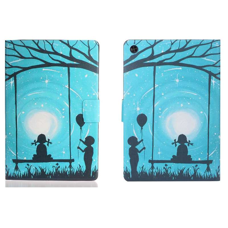 For Samsung Galaxy Tab A9 Voltage Coloured Drawing Smart PU Tablet Case with Sleep / Wake-up Functio