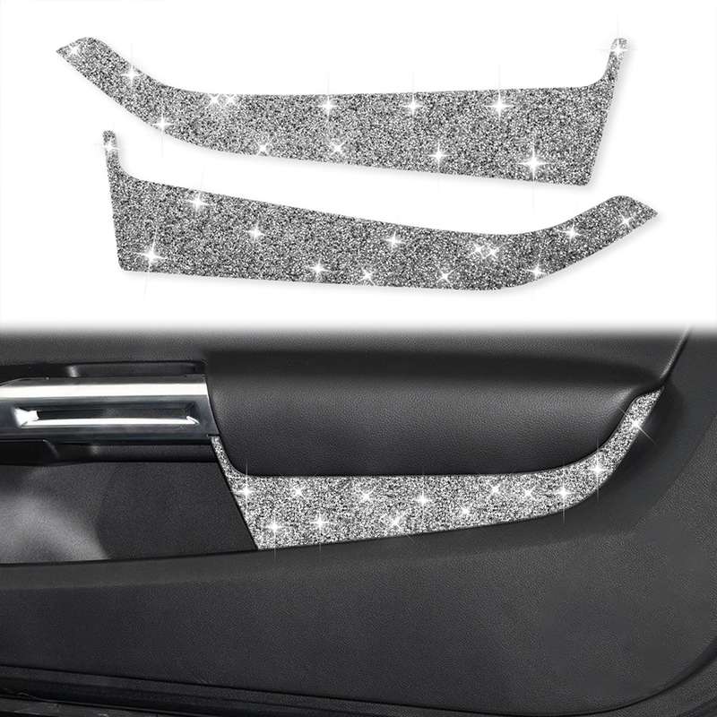 For Ford Mustang 2015-2020 Car Front Door Panel Diamond Decoration Sticker, Left and Right Drive