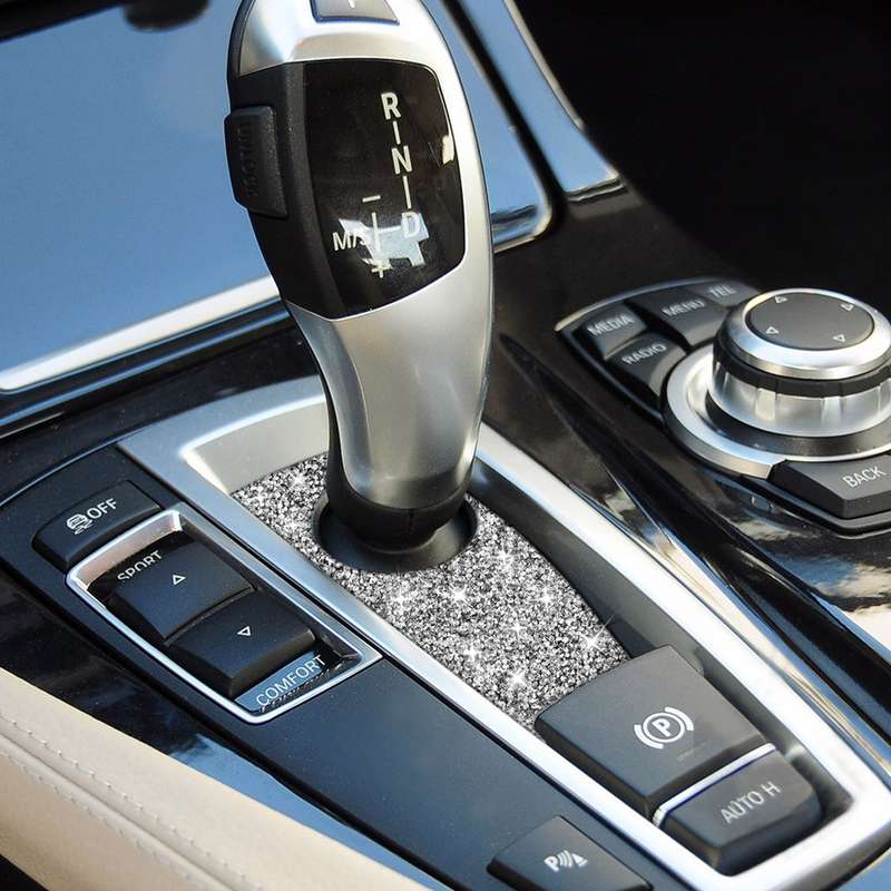 For BMW 5 Series GT X3 X4 2009-2016 Car Gear Handle Below Diamond Decorative Sticker, Left-hand Driv