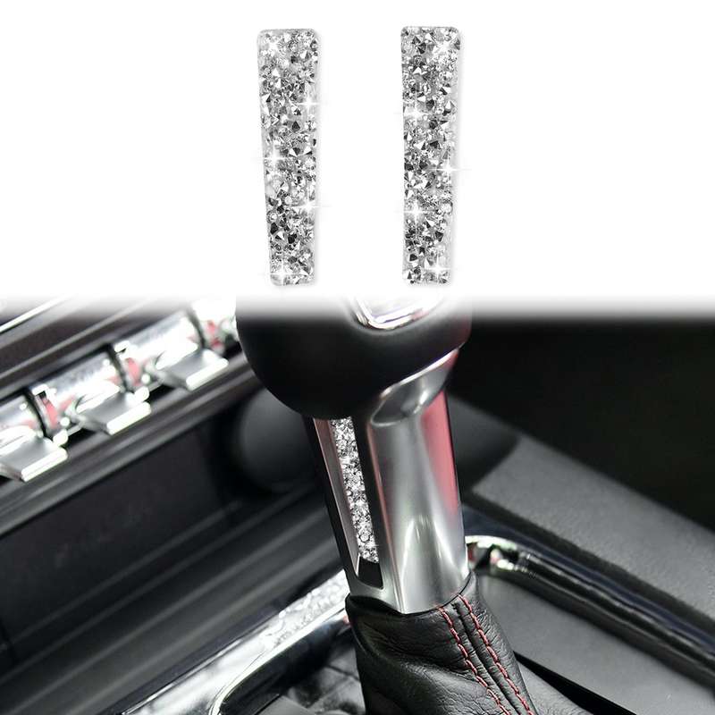 For Ford Mustang 2015-2020 Car Gear Handle Side Diamond Decoration Sticker, Left and Right Drive