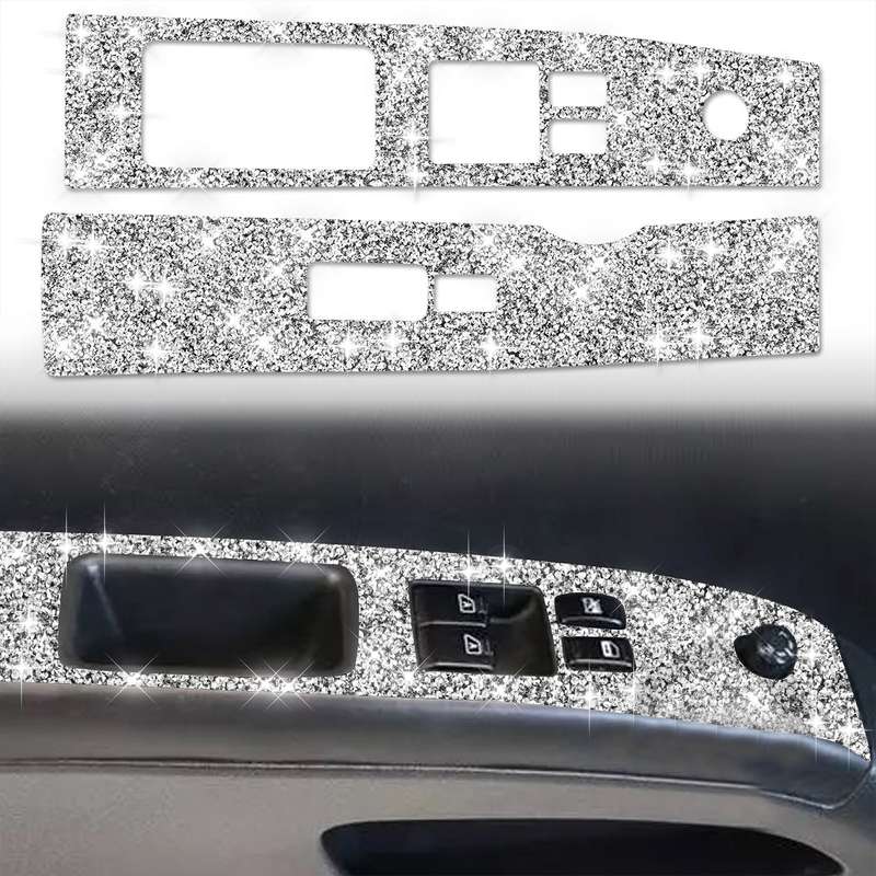 For Nissan 350Z 2003-2009 2pcs Car Glass Lift Diamond Decorative Sticker, Left Drive