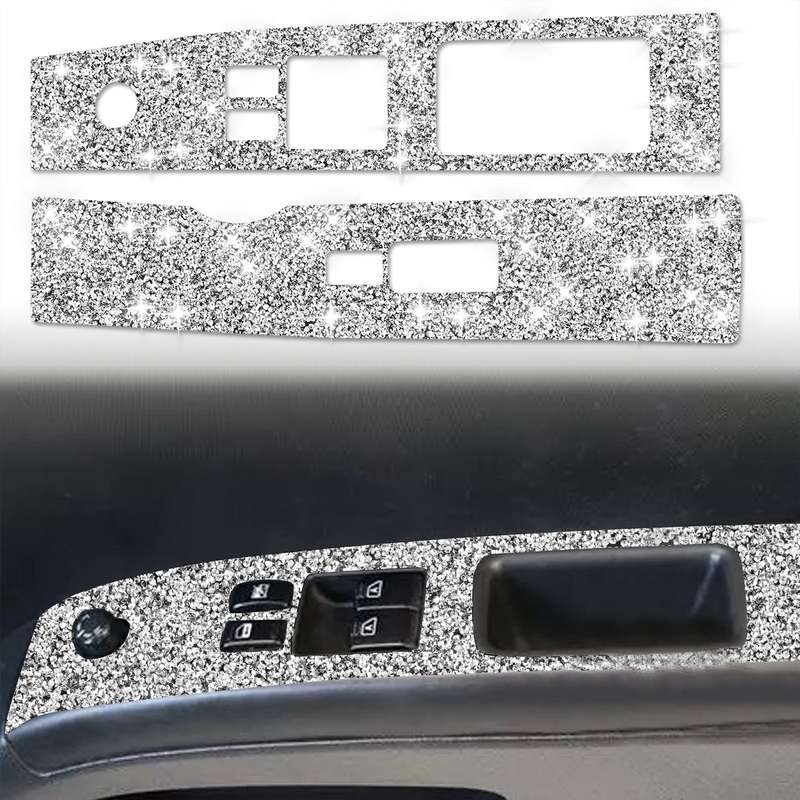 For Nissan 350Z 2003-2009 2pcs Car Glass Lift Diamond Decorative Sticker, Right Drive