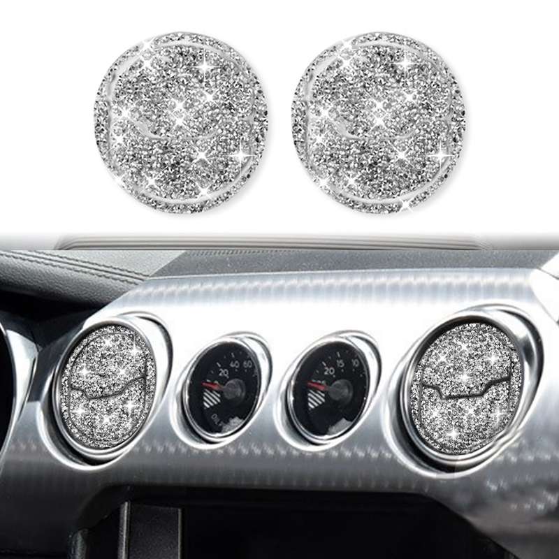 For Ford Mustang 2015-2020 6 in 1 Car Air Outlet Diamond Decoration Sticker, Left and Right Drive