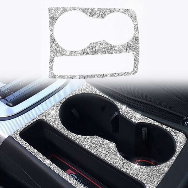 For Audi A5 / A4 / B8 / Q5 Car Water Cup Holder Diamond Decoration Sticker, Left and Right Drive
