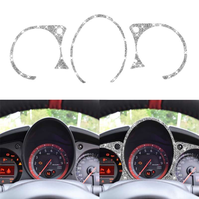 For Nissan 370Z Z34 2009- Car Speed Dashboard Diamond Decoration Sticker, Left and Right Drive