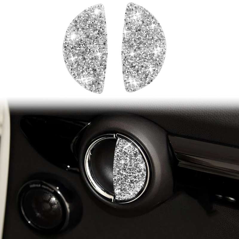 For BMW Mini Cooper R55 Car Door Inner Handle Diamond Decoration Sticker, Left and Right Drive
